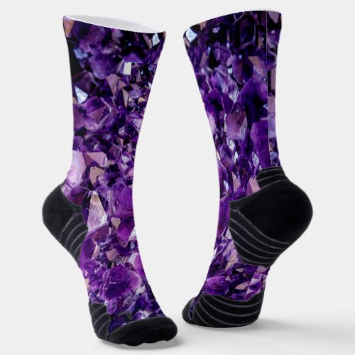 Socks That Rock Purple Amethyst Crystal Geode Gems