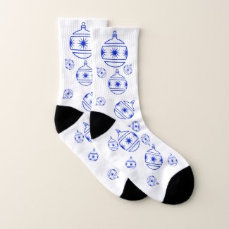 Socks - Tree Decorations in Blue