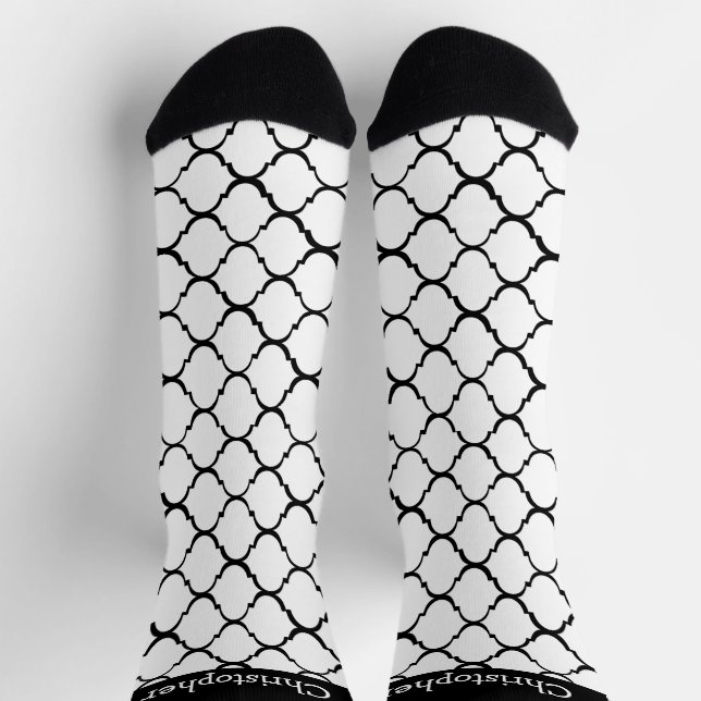 Socks White Moroccan Pattern Design (Top)