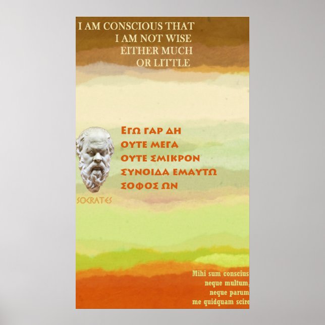 Socrates famous quote - I am not wise Poster (Front)