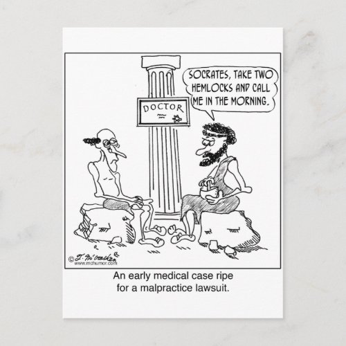 Socrates Files a Malpractice Lawsuit Postcard