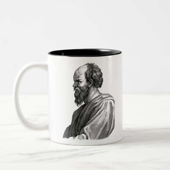 Socrates Illustration Two-Tone Coffee Mug (Left)
