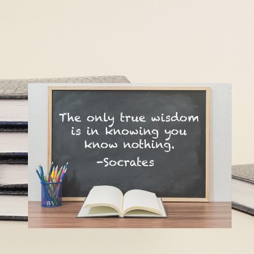 Socrates on True Wisdom Philosophy Quote Card
