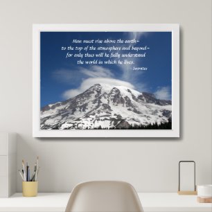 Socrates Philosophical Quote Mount Rainier Framed Art