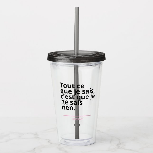 Socrates quote acrylic tumbler (Front)