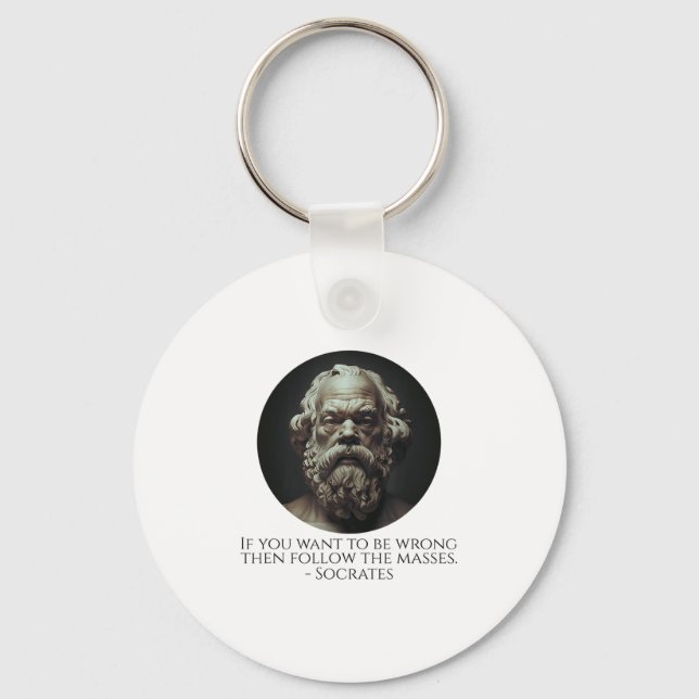 Socrates Quote On How To Be Wrong - Ancient Greek  Keychain (Front)