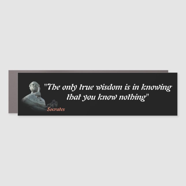 Socrates Quote On Wisdom Car Magnet (Front)
