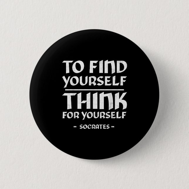 Socrates Self Awareness Stoicism Quote Greek Philo Button (Front)