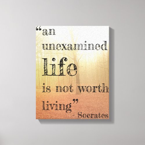 Socrates  Unexamined Life Quote Canvas Autumn