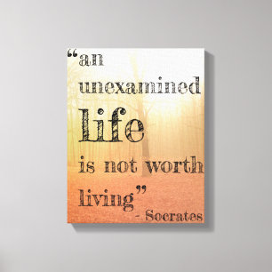 Socrates'  "Unexamined Life" Quote Canvas (Autumn) Print