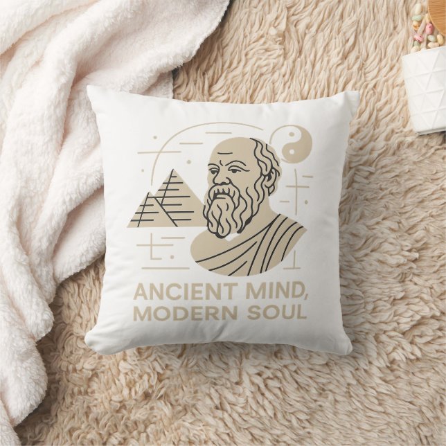 Socrates Vibes Ancient Mind Modern Soul Philosophe Throw Pillow (Blanket)