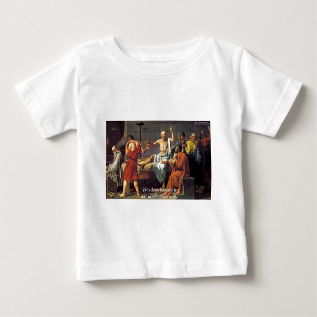 Socrates "Wisdom/Wonder" Quote Gifts Tees & Cards (Front)