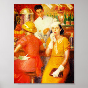 Soda Fountain - William Glackens (1935) Poster