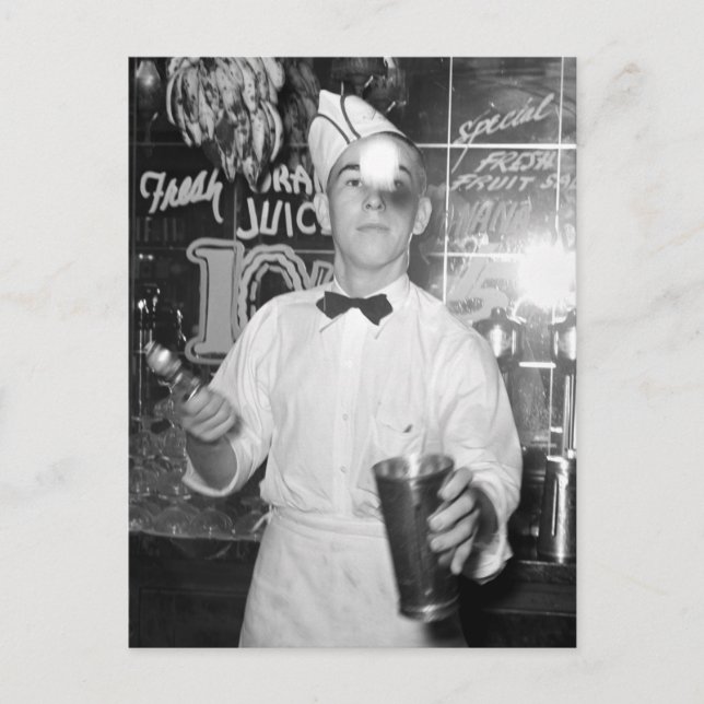 Soda Jerk, 1930s Postcard (Front)