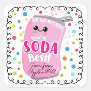 soda- lightful appreciation square sticker