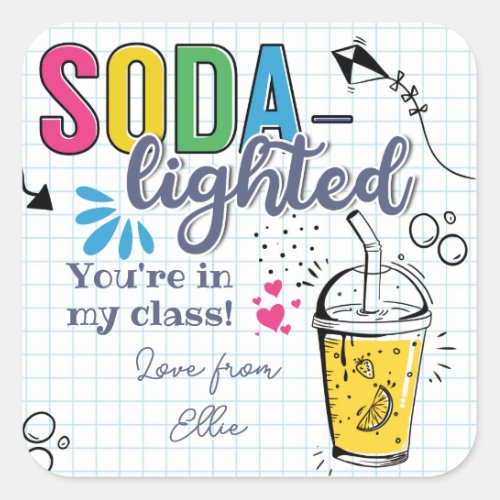 soda _lightful  square sticker