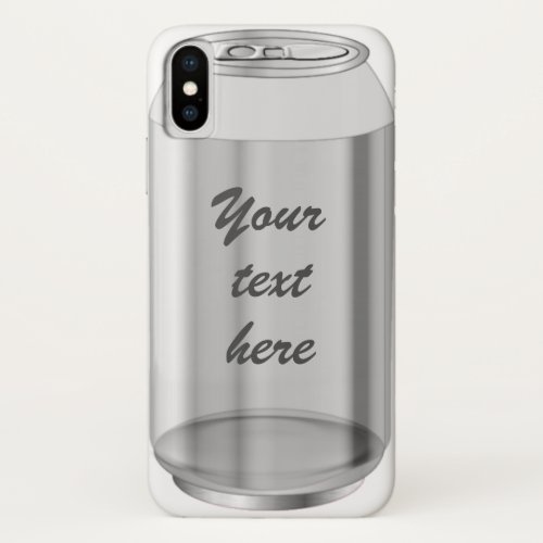 Soda pop aluminum can silver  iPhone x case