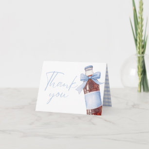 Soda Pop Blue Baby Shower Folded Thank You Card