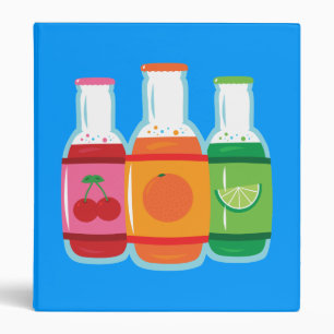 Soda Pop Bottles 3 Ring Binder