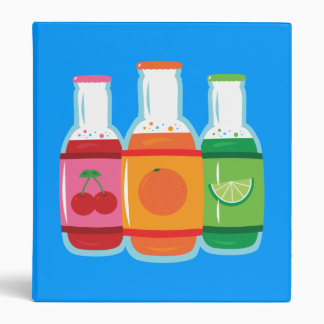 Soda Pop Bottles 3 Ring Binder