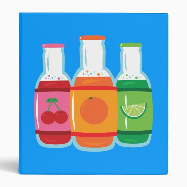 Soda Pop Bottles 3 Ring Binder (Front)