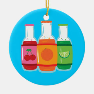 Soda Pop Bottles Ceramic Ornament