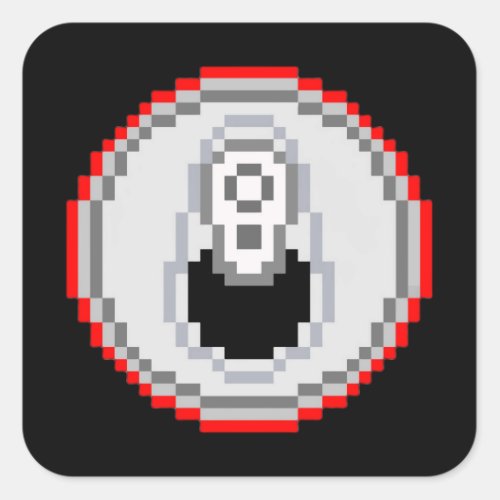 Soda Pop Can Pixel Art _ Red Square Sticker