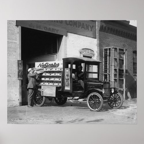 Soda Pop Delivery Truck 1924 Vintage Photo Poster