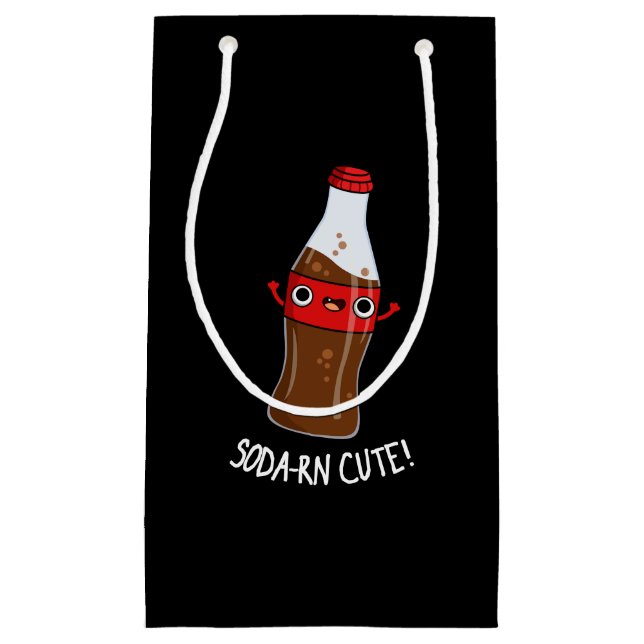 Soda-rn Cute Funny Soda Pun Dark BG Small Gift Bag (Front)