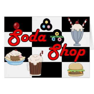Soda Shop Rock 'n' Roll Retro Party Time Cards