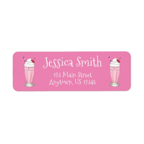 Soda Shoppe Strawberry Ice Cream Milkshake Shake Label