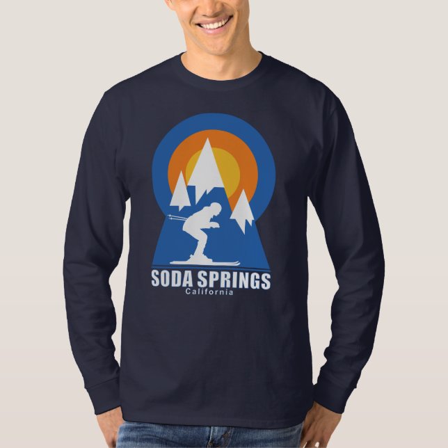 Soda Springs Ski Sunset Retro T-Shirt (Front)