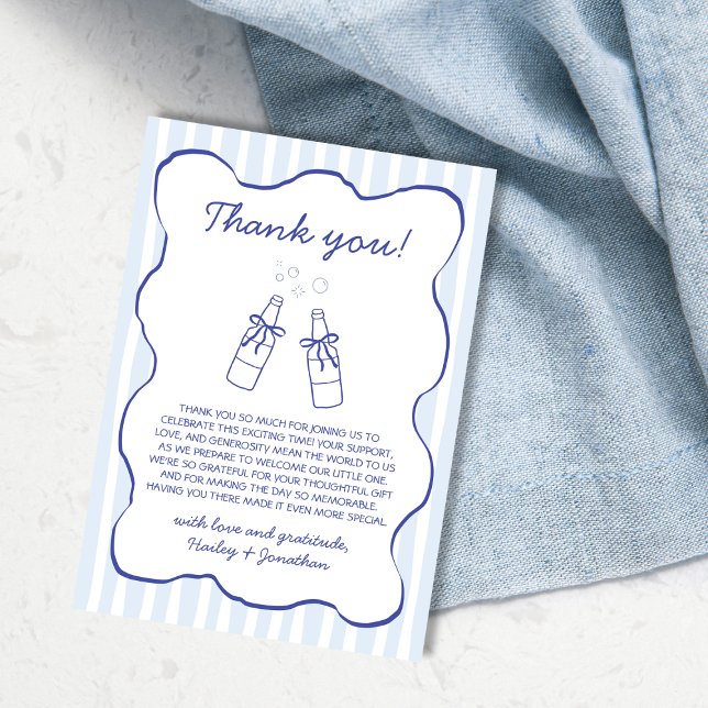 Soda Theme Blue Hand Drawn Baby Shower Thank You Card (Soda Theme Blue Hand Drawn Baby Shower Thank You Card)