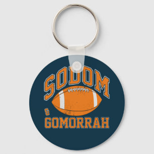 Sodom & Gomorrah Vintage Athletic LGBT Keychain