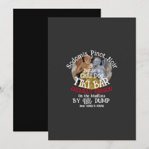 Sodom's Pinot Noir & Satan's Chili Dog Tiki Bar Invitation