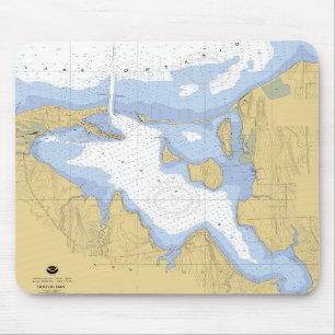 Sodus Bay NY Nautical Harbor Chart Mousepad