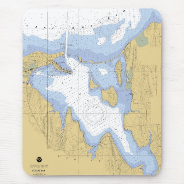 Sodus Bay NY Nautical Harbor Chart Mousepad (Front)
