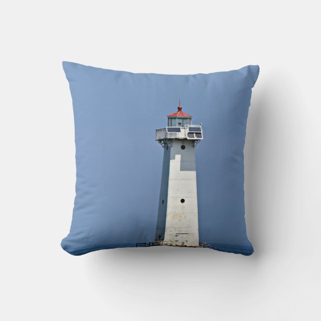 Sodus Point Lighthouse photo created as a  Throw Pillow (Front)