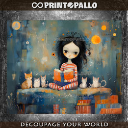 Sofa, cats and a book: what else? - tissue paper