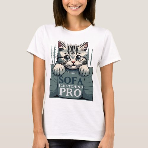 Sofa Scratching Pro Cat T_Shirt