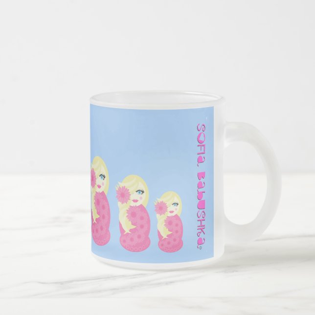 Sofia Babushka Frosted Glass Mug (Right)
