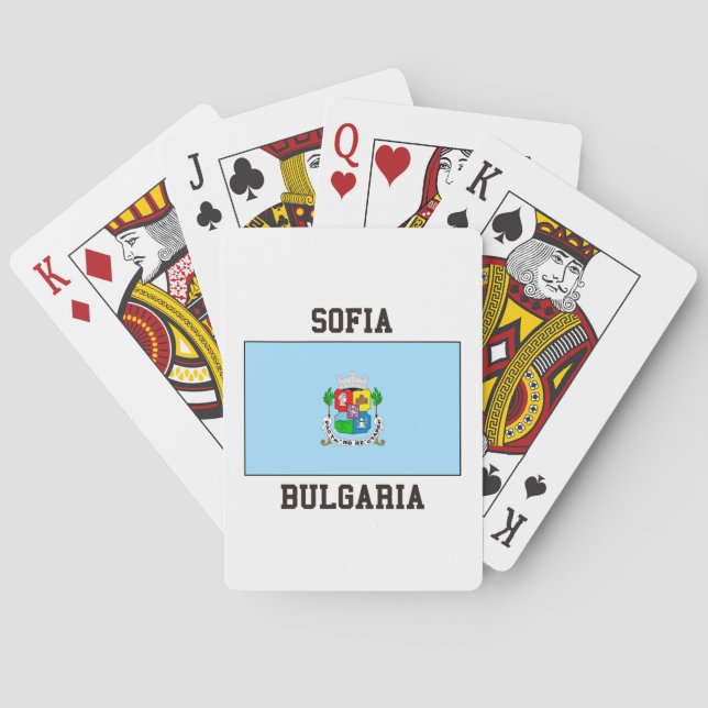 Sofia Bulgaria Flag Poker Cards (Back)