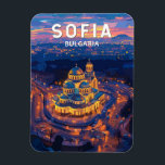 Sofia Bulgaria Illustration Travel Art Vintage Magnet<br><div class="desc">Sintra retro vector travel design. Sofia,  the capital of Bulgaria,  is a vibrant city blending ancient history with modern charm,  featuring landmarks like the Alexander Nevsky Cathedral,  the Roman ruins of Serdica,  and the scenic Vitosha Mountain.</div>