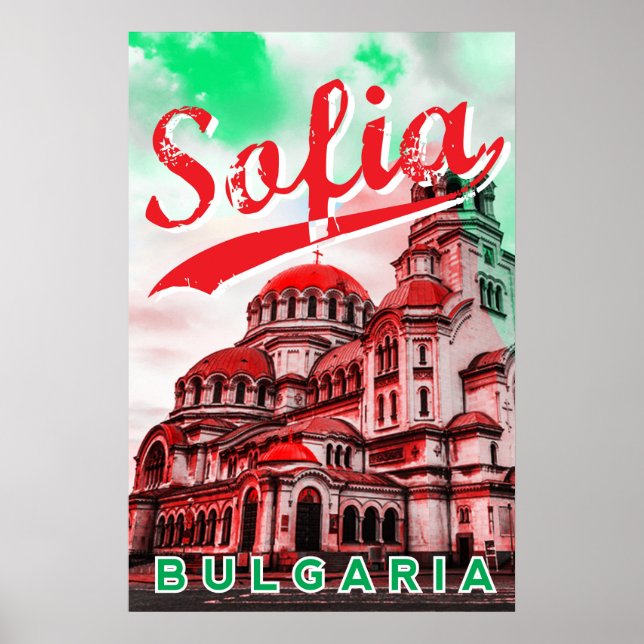 Sofia, Bulgaria, vintage poster (Front)