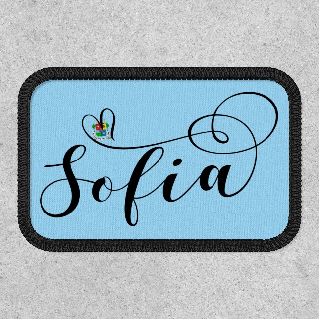 Sofia Flag, I Heart Sofia, Bulgaria Patch (Front)