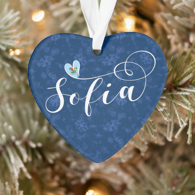 Sofia Flag in Heart, Bulgaria Ornament (Tree)