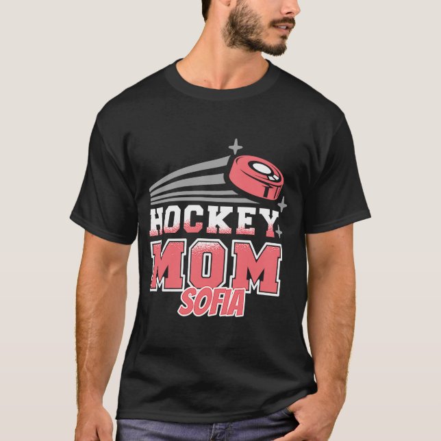 Sofia Hockey Mom With Puck Womens T-Shirt (Front)