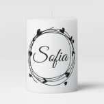 Sofia name cute design pillar candle