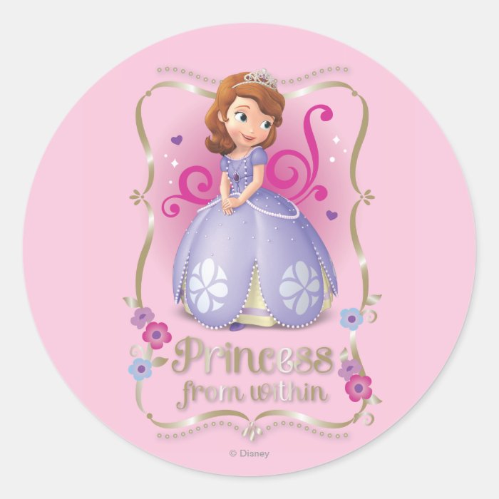 Sofia Princess Within Round Stickers