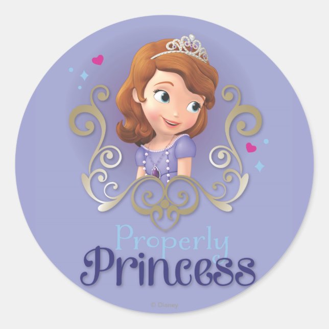 Sofia: Properly Princess Classic Round Sticker (Front)